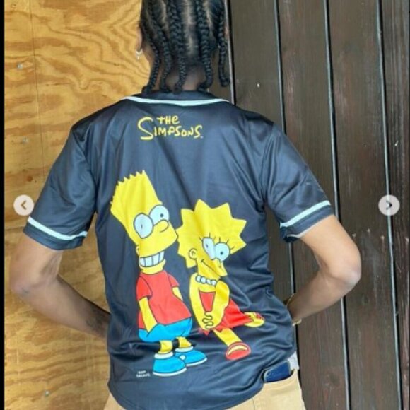 Bart Lisa Simpsons Jersey Black White 89 - Picture 3 of 12
